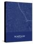 Warsaw, Poland Blue Map-null-Stretched Canvas