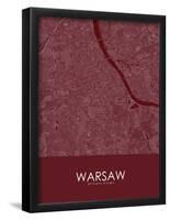 Warsaw, Poland Red Map-null-Framed Poster