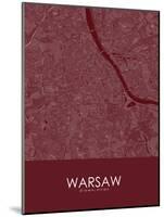 Warsaw, Poland Red Map-null-Mounted Poster