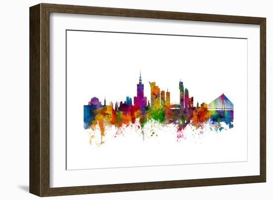 Warsaw Poland Skyline-Michael Tompsett-Framed Art Print