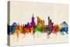 Warsaw Poland Skyline-Michael Tompsett-Stretched Canvas