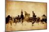 Warsaw Poland Skyline-Michael Tompsett-Mounted Art Print