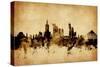 Warsaw Poland Skyline-Michael Tompsett-Stretched Canvas