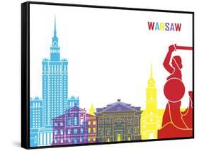 Warsaw Skyline Pop-paulrommer-Framed Stretched Canvas