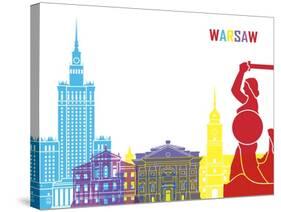 Warsaw Skyline Pop-paulrommer-Stretched Canvas