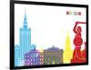 Warsaw Skyline Pop-paulrommer-Framed Art Print