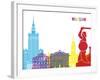 Warsaw Skyline Pop-paulrommer-Framed Art Print