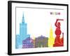 Warsaw Skyline Pop-paulrommer-Framed Art Print