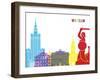 Warsaw Skyline Pop-paulrommer-Framed Art Print