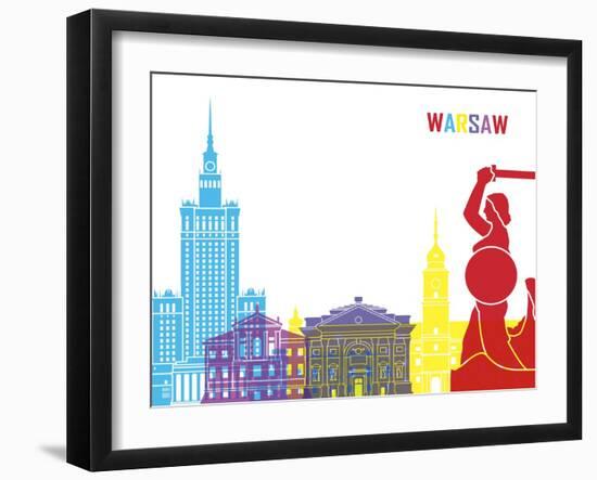 Warsaw Skyline Pop-paulrommer-Framed Art Print