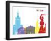 Warsaw Skyline Pop-paulrommer-Framed Art Print