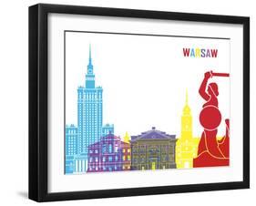 Warsaw Skyline Pop-paulrommer-Framed Art Print