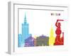 Warsaw Skyline Pop-paulrommer-Framed Art Print