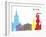 Warsaw Skyline Pop-paulrommer-Framed Art Print