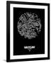 Warsaw Street Map Black-NaxArt-Framed Art Print