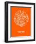 Warsaw Street Map Orange-NaxArt-Framed Art Print