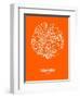 Warsaw Street Map Orange-NaxArt-Framed Art Print