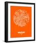 Warsaw Street Map Orange-NaxArt-Framed Art Print