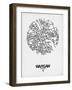 Warsaw Street Map White-NaxArt-Framed Art Print