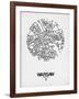 Warsaw Street Map White-NaxArt-Framed Art Print