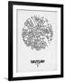 Warsaw Street Map White-NaxArt-Framed Art Print