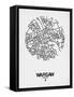 Warsaw Street Map White-NaxArt-Framed Stretched Canvas