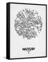 Warsaw Street Map White-NaxArt-Framed Stretched Canvas