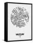 Warsaw Street Map White-NaxArt-Framed Stretched Canvas