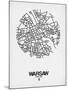 Warsaw Street Map White-NaxArt-Mounted Art Print