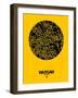 Warsaw Street Map Yellow-NaxArt-Framed Art Print