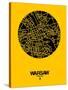 Warsaw Street Map Yellow-NaxArt-Stretched Canvas