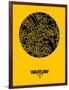 Warsaw Street Map Yellow-NaxArt-Framed Art Print