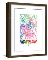 Warsaw Watercolor Street Map-NaxArt-Framed Art Print