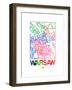 Warsaw Watercolor Street Map-NaxArt-Framed Art Print