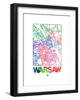 Warsaw Watercolor Street Map-NaxArt-Framed Art Print