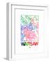 Warsaw Watercolor Street Map-NaxArt-Framed Art Print