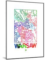 Warsaw Watercolor Street Map-NaxArt-Mounted Art Print