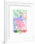 Warsaw Watercolor Street Map-NaxArt-Framed Art Print