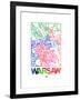 Warsaw Watercolor Street Map-NaxArt-Framed Art Print