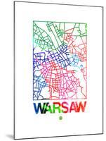 Warsaw Watercolor Street Map-NaxArt-Mounted Art Print