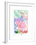 Warsaw Watercolor Street Map-NaxArt-Framed Art Print