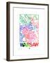 Warsaw Watercolor Street Map-NaxArt-Framed Art Print