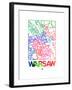 Warsaw Watercolor Street Map-NaxArt-Framed Art Print