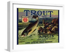 Warshaw Collection of Business Americana Food; Fruit Crate Labels, Lake Chelan Fruit Growers-null-Framed Art Print