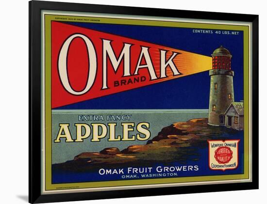 Warshaw Collection of Business Americana Food; Fruit Crate Labels, Omak Fruit Growers-null-Framed Art Print