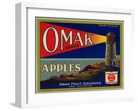 Warshaw Collection of Business Americana Food; Fruit Crate Labels, Omak Fruit Growers-null-Framed Art Print