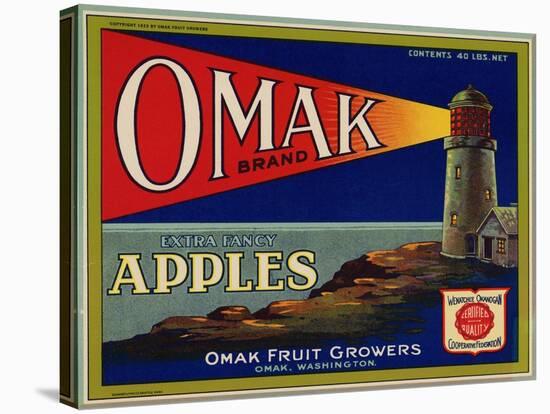 Warshaw Collection of Business Americana Food; Fruit Crate Labels, Omak Fruit Growers-null-Stretched Canvas