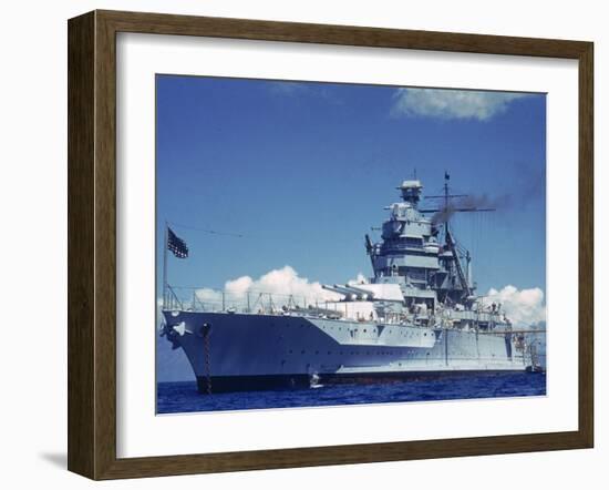 Warship During Us Navy Manuevers Off Hawaii-Carl Mydans-Framed Photographic Print