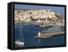 Warship Moored in the Harbour and the Old Town Behind, Tangier, Morocco, North Africa, Africa-Ken Gillham-Framed Stretched Canvas