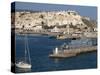 Warship Moored in the Harbour and the Old Town Behind, Tangier, Morocco, North Africa, Africa-Ken Gillham-Stretched Canvas